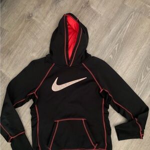 Nike Black Hoodie with Red Stitching